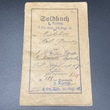 Original WW1 German Soldier Soldbuch Inf.Regt.47 Eastern Front Service
