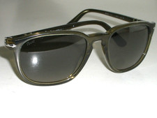 52[]18 140 PERSOL 3019-S 1142 TERRA DI SIENA OCCHIALI DA SOLE ELEGANTI TONO GRIGIO BLUASTRO