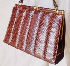 DELIZIOSA  BORSA Firmata HOLMES PITONE e NAPPA cm.26x19x8