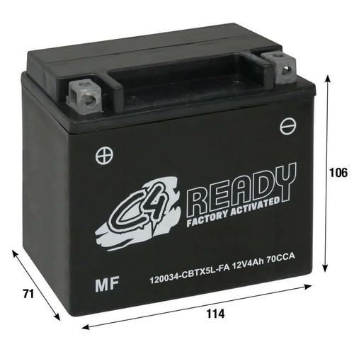 Batteria precaricata gel - c4, a