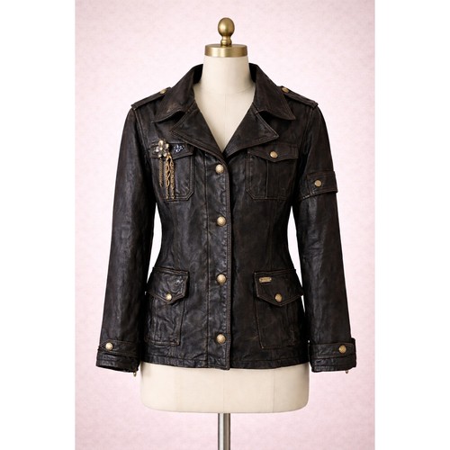 Oxs giacca pelle marrone - pelle,