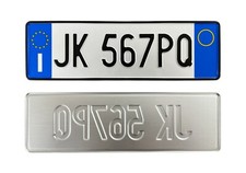 REPLICA TARGA AUTO ITALIANA RILIEVO ART.102 D.LGS285/92 ANTERIORE