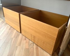 2 mobili a contenitori su rotelle in legno 69x57 h42 cassetti cassettoni