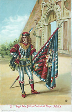 cr79  cartolina i 17 paggi delle storiche contrade di siena istrice