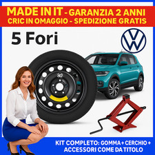 💥 Kit Ruotino Scorta VW Volkswagen T-Cross 16” 5 Fori Con Cric DOT2025 🛞🛞
