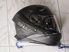 Nuovo Casco Moto Shark Venger Bianco LED Nero Opaco Antracite Taglia S 