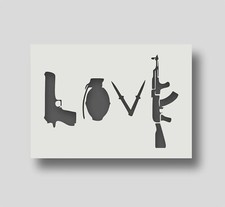 Banksy Love Weapon Stencil -