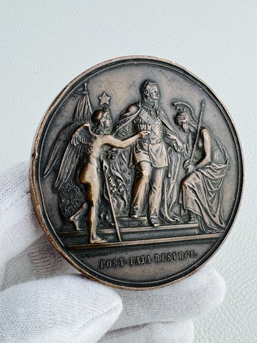 1871 antica medaglia bronzo - antica,