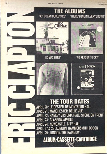 Eric clapton 1977 poster - clapton,