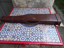 ANTICO FODERO IN PELLE RIGIDO PER TRASPORTO FUCILE SMONTATO