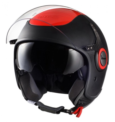 Casco vespa fluo rosso - vj,