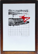 Scanavino Emilio Serigrafia originale P.d.A. firmata, Magnani di Pescia cornice