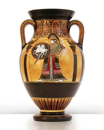 Anfora greca figura nera con - a,
