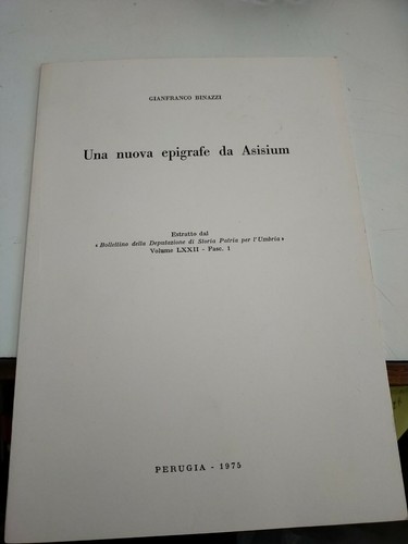 Una nuova epigrafe asisium - nuova,