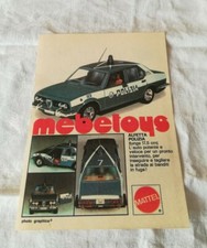 PUBBLICITA' ORIGINALE ADVERTISING MODELLINO "ALFETTA POLIZIA." MEBETOYS del 1978