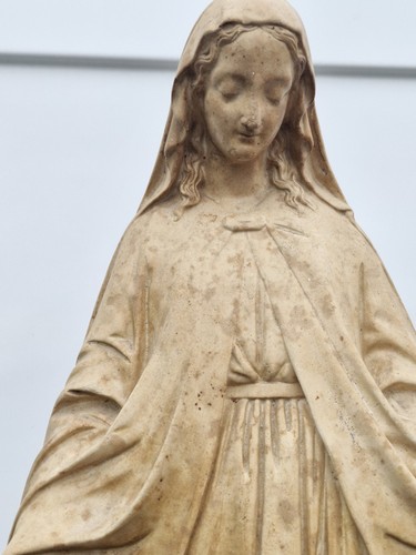 Ancienne grande statue vierge - statue,