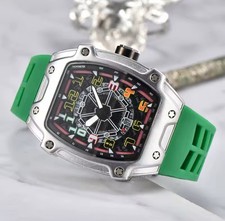 Orologio Richard Fashion Style Rapper Mille Colorful Deal Silver Green