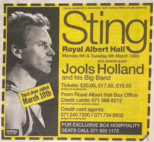 Sting vintage gig advert - vintage,