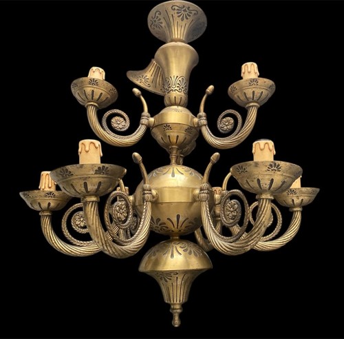 Elegante lampadario ottone - lampadario,