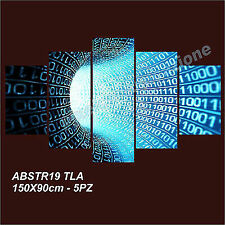 QUADRO MODERNO TELA 5 PZ 150X90 STAMPA ASTRATTO DESIGN OFFICE BUSINESS