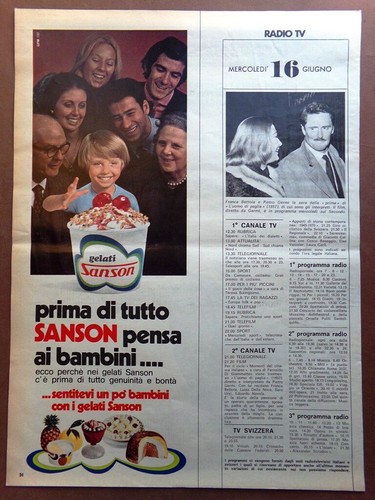 Pubblicità anni gelati - 70-80,