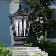 Lampada a colonna da giardino nera impermeabile IP65 per palo esterno E27