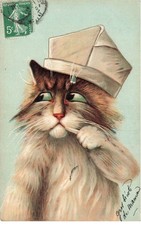 Mikii-020 Gatto Con Cappello Bianco Di Illustratore Boulanger