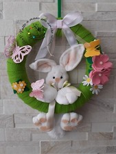 Ghirlanda fuoriporta coniglio pasquale Pasqua fatta a mano primavera primaverile