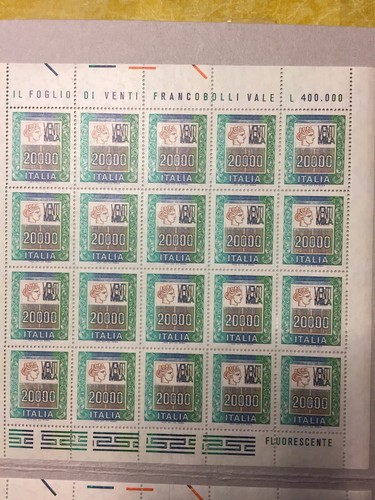 Minifoglio alti valori 20000