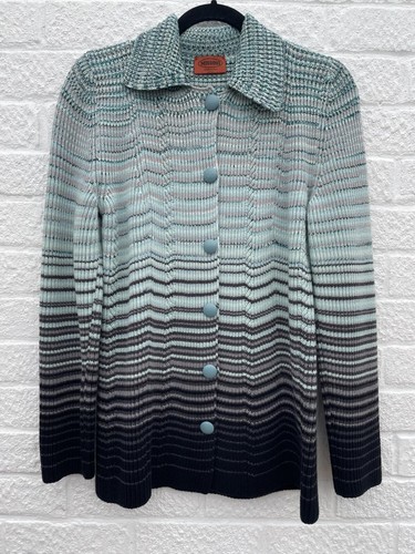 Cardigan lana missoni blu nero - cardigan,