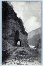 Field British Columbia Canada cartolina tunnel su Big Hill c1910 non spedita