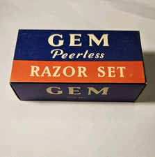 VINTAGE GEM 1912 RASOIO, 1950s ENGLAND, CUSTODIA IN PLASTICA CON FOGLIO ORIGINAL