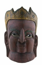 Antico Maschera Di Rituale Nepal Protezione Sciamano Antenato Tibet #26115