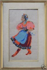QUADRO DECORATIVO PUNTO CROCE DONZELLA DANZA PRIMAVERA 