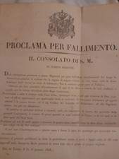 Proclama per fallimento ( Montechiaro )  Stamperia Reale 1828 Torino