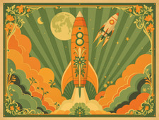 Poster retrò anni 70 Space