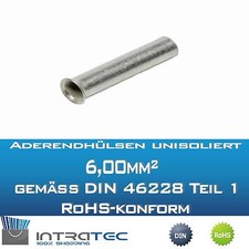 Capicorda Non Isolato 6,0mm ² Lunghezza 10,00 -20,00mm Dopo din 46228 Teil 1