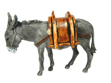 Asino Sellato Landi Moranduzzo per Pastori Alti Cm 10 - Animali per Presepe
