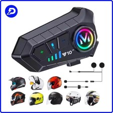 INTERFONO PER CASCO MOTO BLUETOOTH 5.3 AURICOLARE CHIAMATE IMPERMEABILE 300m