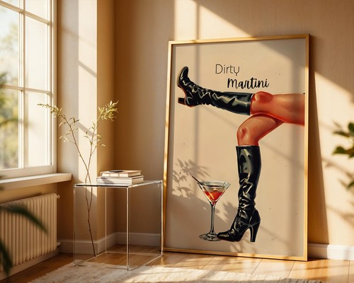 Poster dirty martini retro - poster,