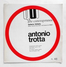 Antonio Trotta Galleria Editalia 1974 Roma Testo M. Volpi Orlandini