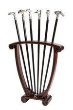 Espositore portabastoni rastrelliera bastoni 6 posti in legno di mogano