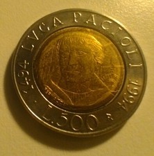 Moneta da 500 lire anno 1994 -