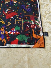 PIERO GUIDI MAGIC CIRCUS FOULARD / STRIZZACOLLO SETA 100 % ( Cm. 50 X 50 )