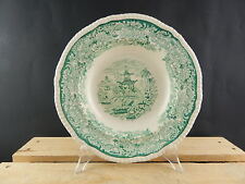 ANTICO INTROVABILE PIATTO FONDO CERAMICA RICHARD MILANO BIANCO VERDE PAGODA 3662