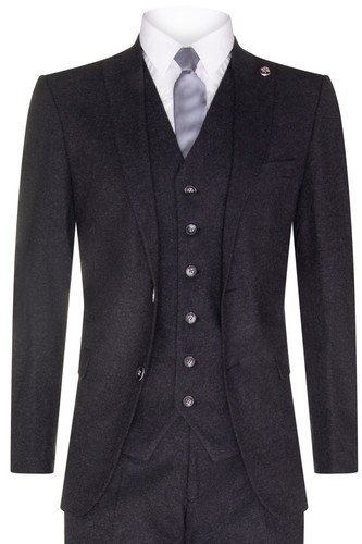 Uomo nero pezzi lana tweed - nero,