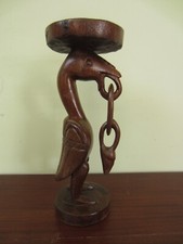 SCULTURA LEGNO AFRICANA? UCCELLO CAPITELLO H 46 ALZATA
