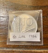 Moneta 10 lire 1954 REPUBBLICA ITALIANA Spighe e Aratro Originale Antica Rara 
