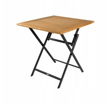 Livarno Tavolo Pieghevole da Giardino 70x70cm in Legno Eucalipto e Alluminio