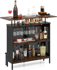 Mobile Portabottiglie a 4 Livelli, Portabottiglie per Vino Da Terra Con 2 Ripian